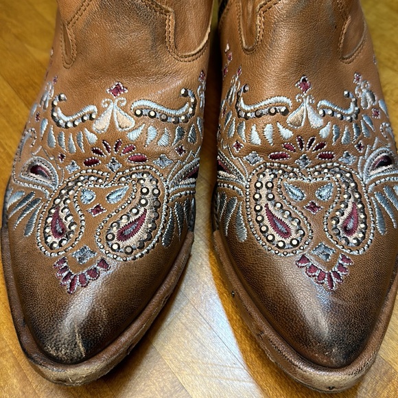 Sundance Embroidered Short Leather Boots - Picture 6 of 10